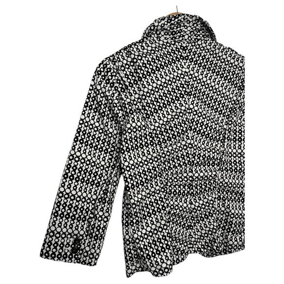 Cabi Blazer Womens 4 Black White Geometric Pockets 2 Button Du Jour Preppy 298 - Picture 11 of 11
